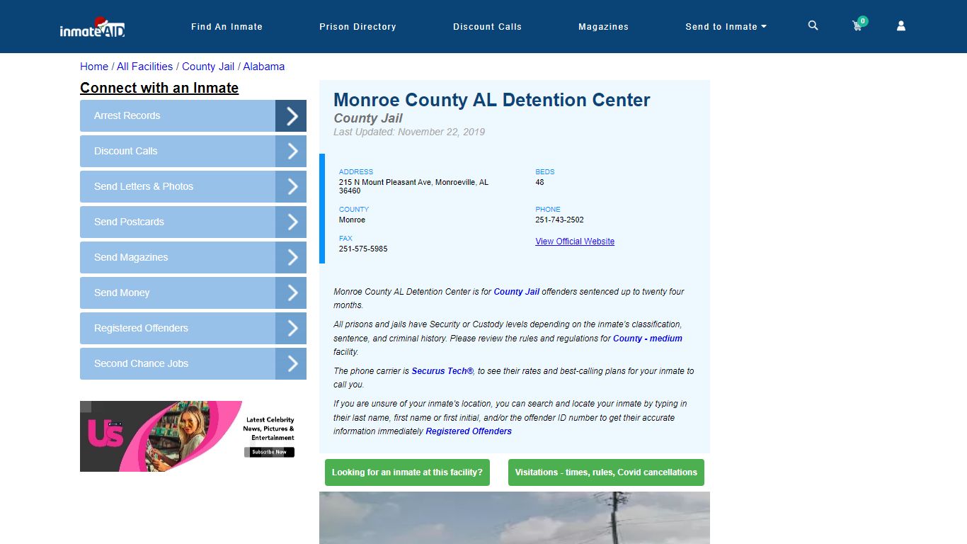 Monroe County AL Detention Center - Inmate Locator - Monroeville, AL